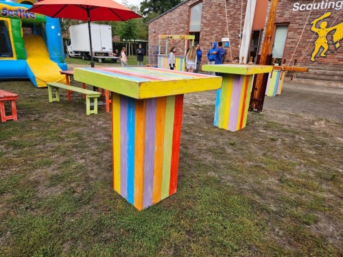 Gekleurde statafel - beach